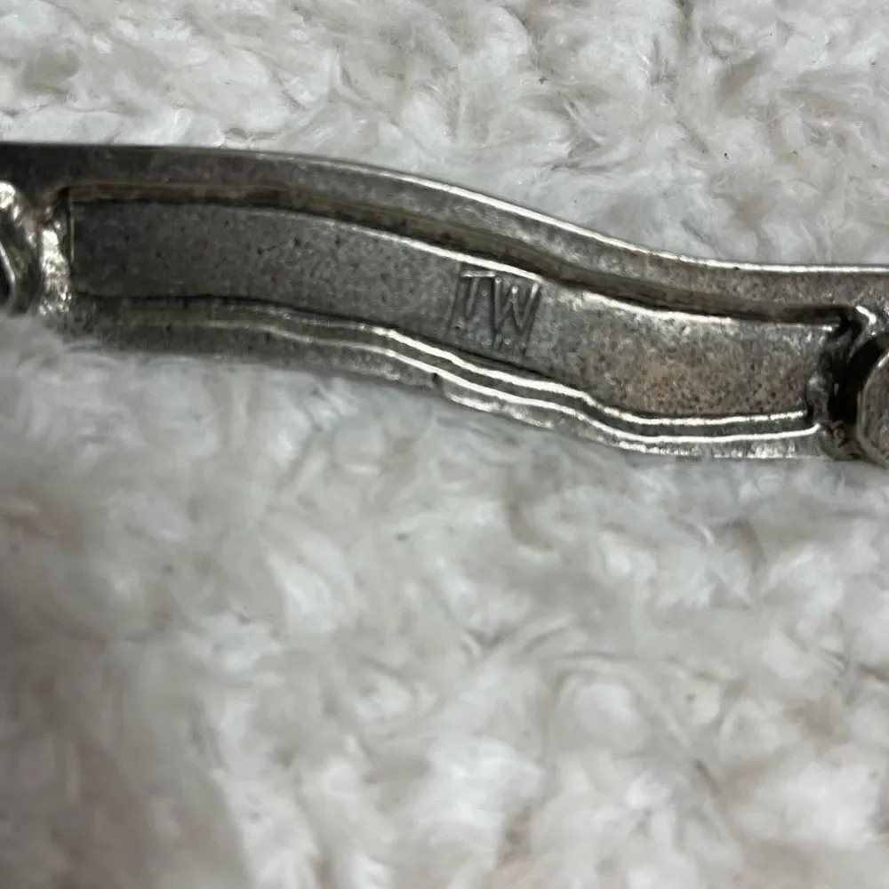 Vintage Tin Woodsman TWpewter set of four Fish measuring spoons with wall hanger